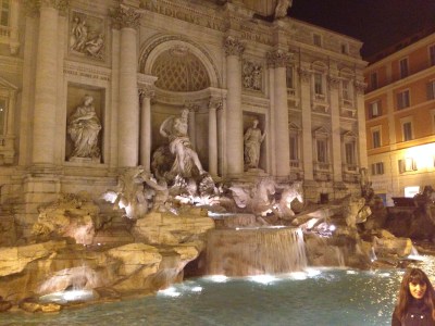 I took the greatest pic of the Trevi Fountain ever! then I came home and saw that some random Italian broad photobombed my shit!